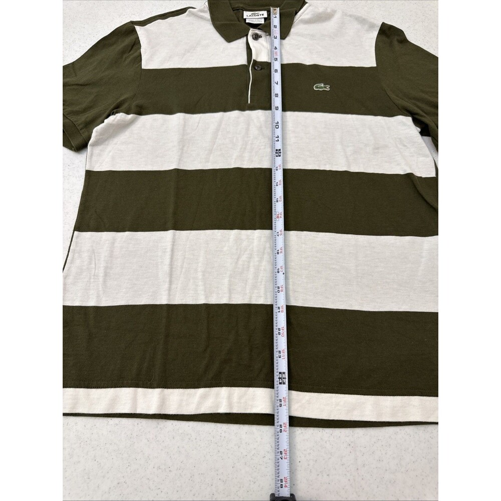 Izod Lacoste Shirt Vintage Mens Large Green White Short Sleeve Polo Retro Preppy - Picture 3 of 11